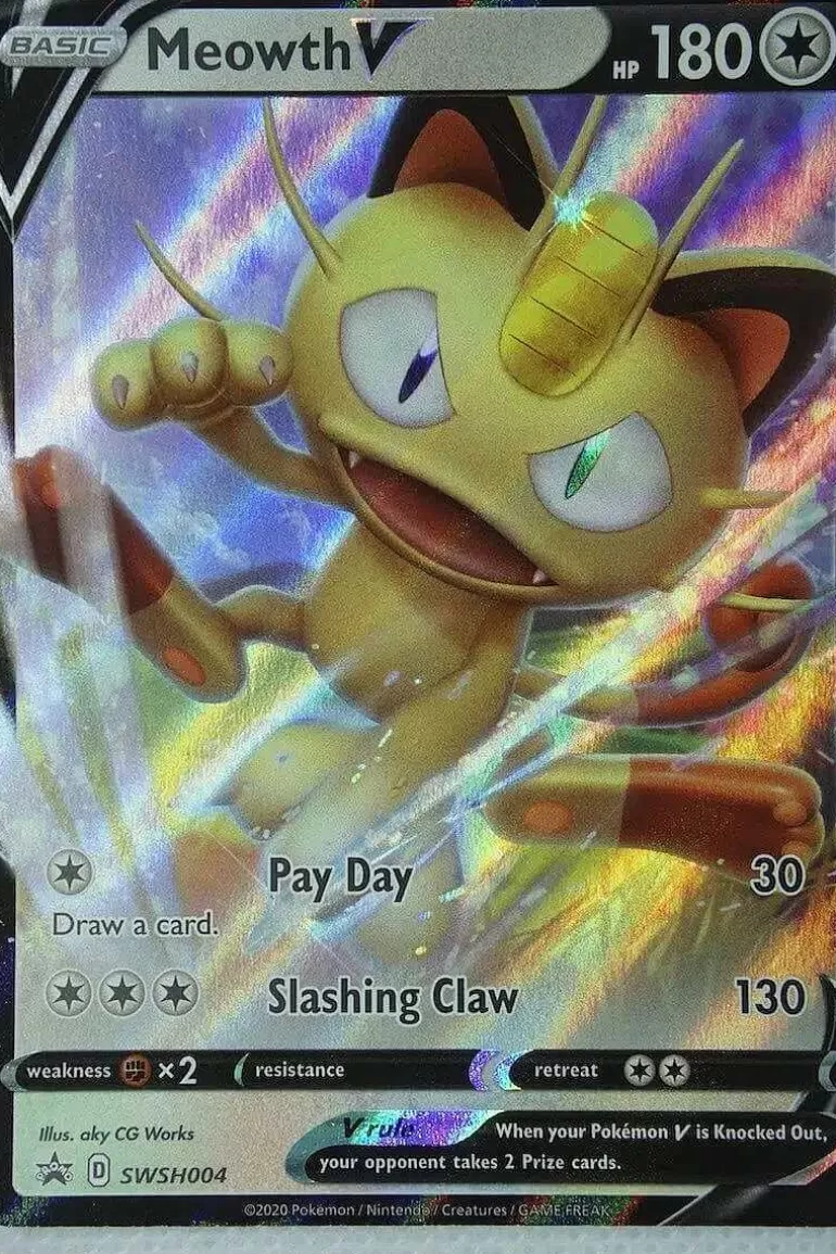 Pocket Monster Pokémon Kort-Meowth V Swsh004