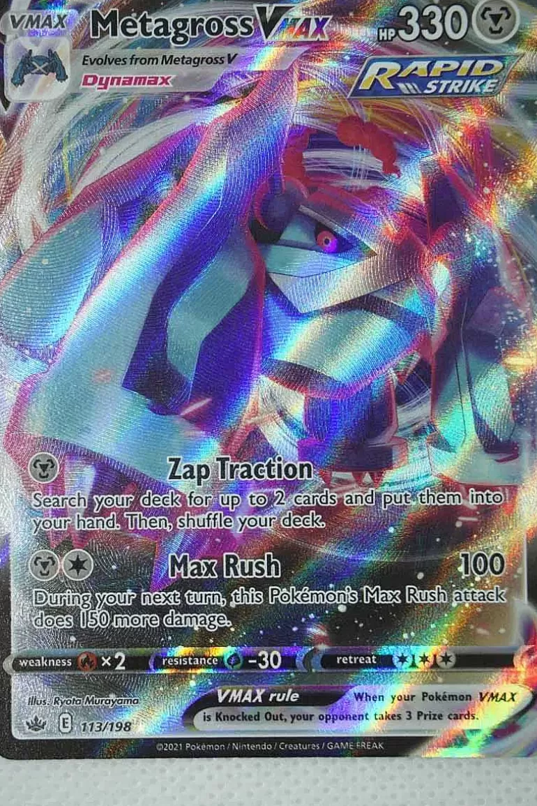 Pocket Monster Pokémon Kort-Metagross Vmax 113/198