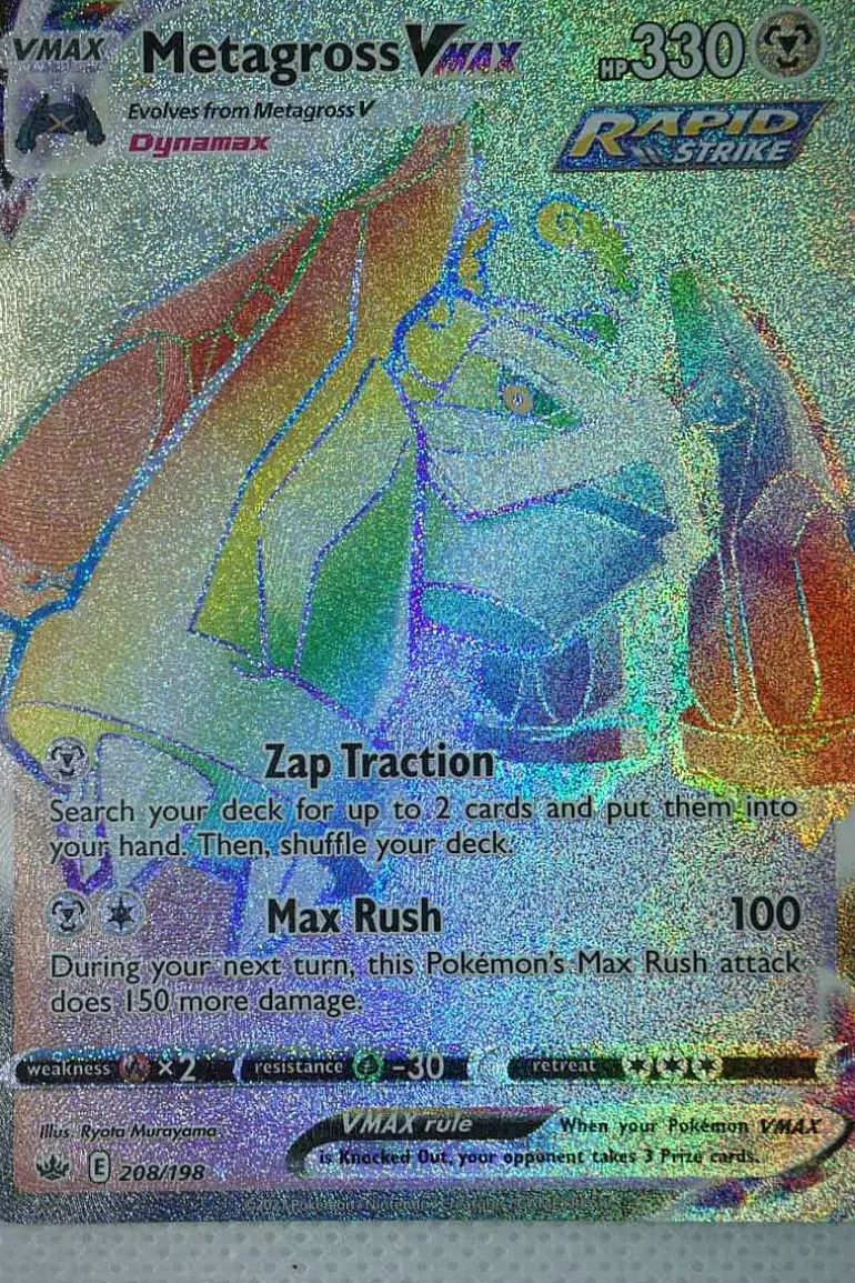 Pocket Monster Pokémon Kort-Metagross Vmax 208/198 Hyper Rare