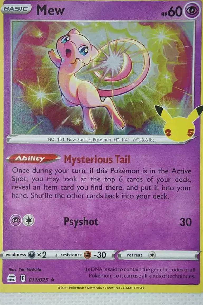 Pocket Monster Pokémon Kort-Mew 11/25 Holo Rare