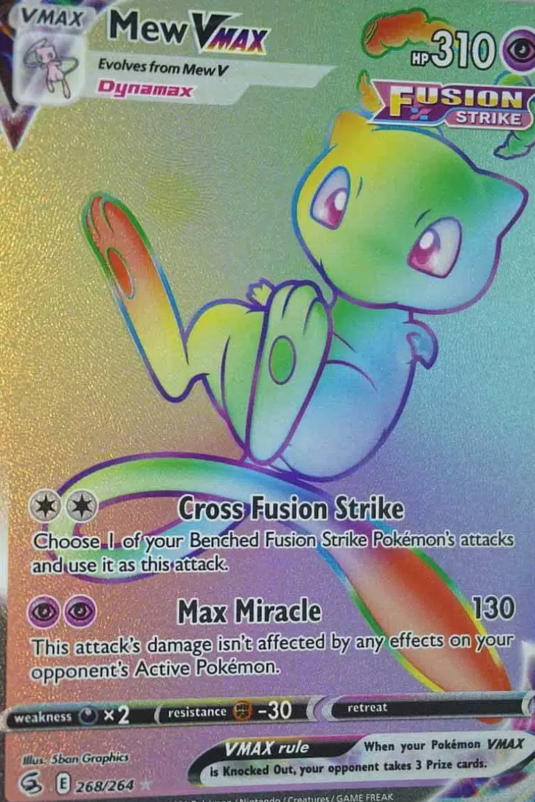 Pocket Monster Pokémon Kort-Mew Vmax 268/264 Hyper Rare