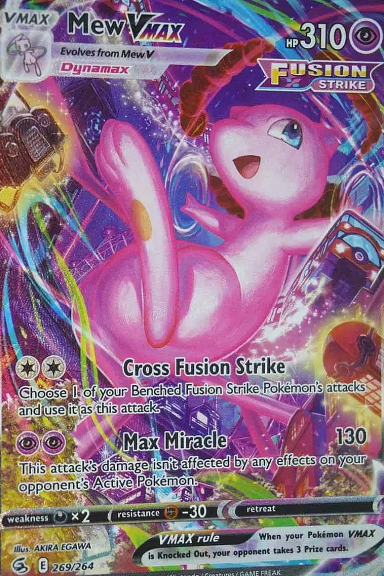 Pocket Monster Pokémon Kort-Mew Vmax 269/264 Alternate Art Secret Rare