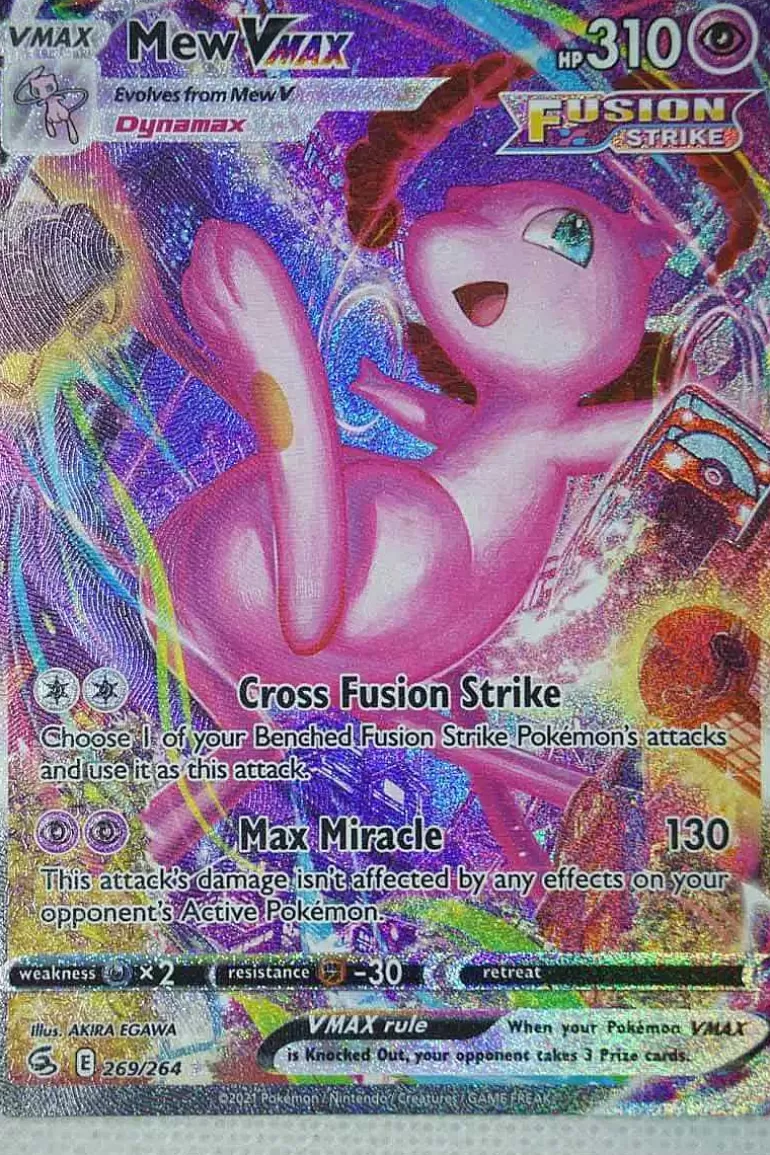 Pocket Monster Pokémon Kort-Mew Vmax 269/264 Alternate Art Secret Rare