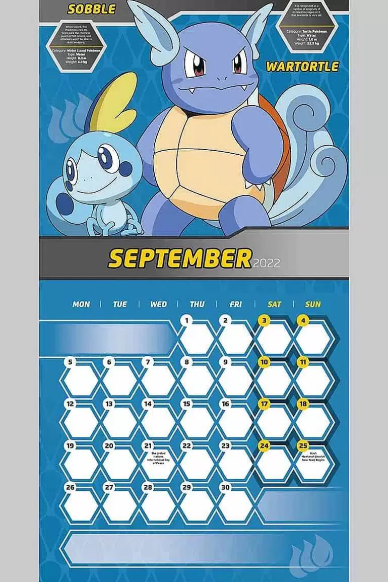 Pocket Monster Pokémon Skoleudstyr-Mini Pokemon Kalender 2022