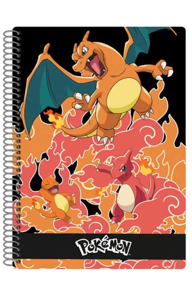Pocket Monster Pokémon Skoleudstyr-Notesblok Spiralryg Med Charizard, Charmeleon Og Charmander