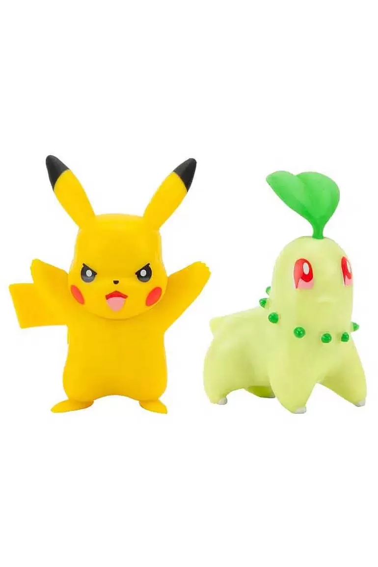 Pocket Monster Pokémon Figurer-Pikachu Og Chikorita Figurer