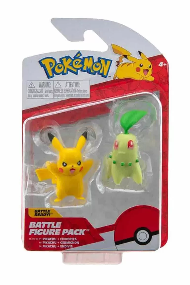 Pocket Monster Pokémon Figurer-Pikachu Og Chikorita Figurer