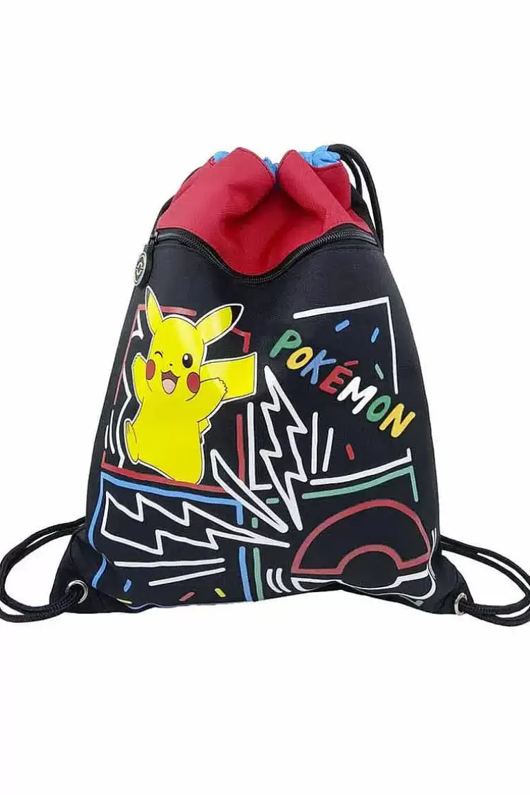 Pocket Monster Pokémon Skoleudstyr-Pikachu Og Poke Ball Gymnastiktaske