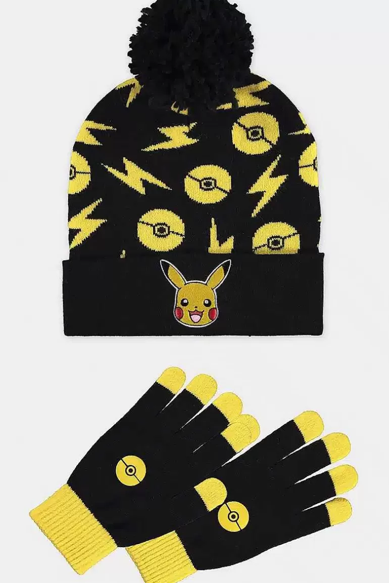 Pocket Monster Pokémon Til Børneværelset-Pikachu Saet Med Hue Og Vanter