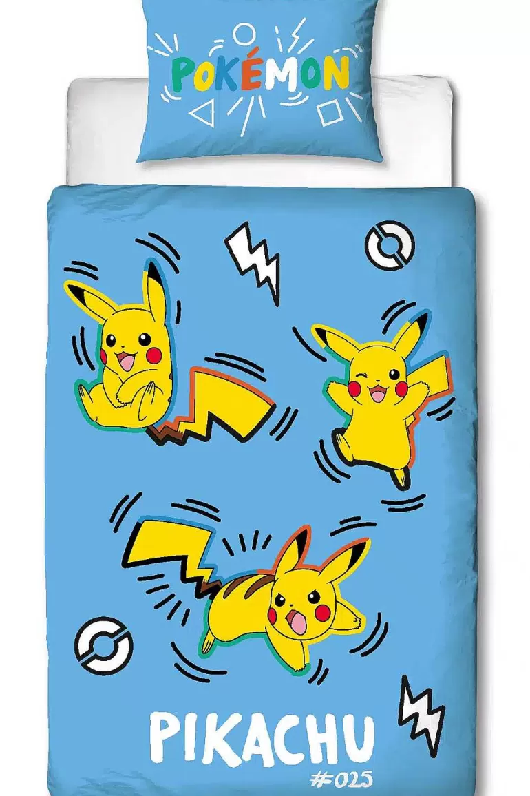 Pocket Monster Pokémon Til Børneværelset-Pikachu Sengetoj I Bla