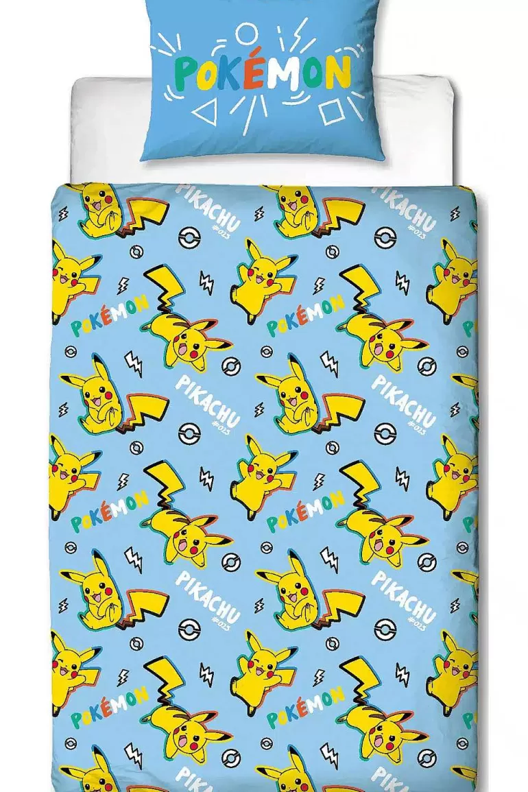 Pocket Monster Pokémon Til Børneværelset-Pikachu Sengetoj I Bla