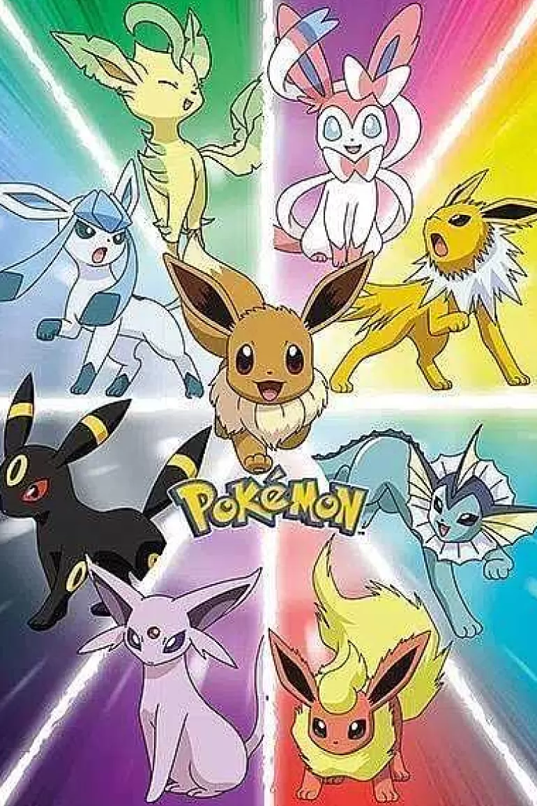 Pocket Monster Pokémon Til Børneværelset-Plakat Med Eevee Udviklinger