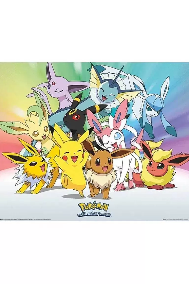 Pocket Monster Pokémon Til Børneværelset-Plakat Med Pikachu Eevee Og Udviklinger
