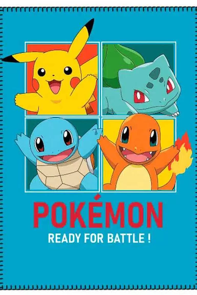 Pocket Monster Pokémon Til Børneværelset-Pokemon Fleece Taeppe Med Starters