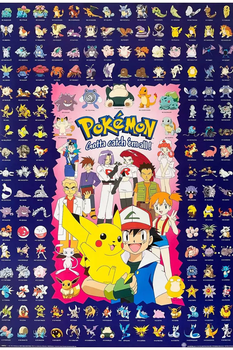 Pocket Monster Pokémon Til Børneværelset-Pokemon Gotta Catch Em All Kanto Plakat