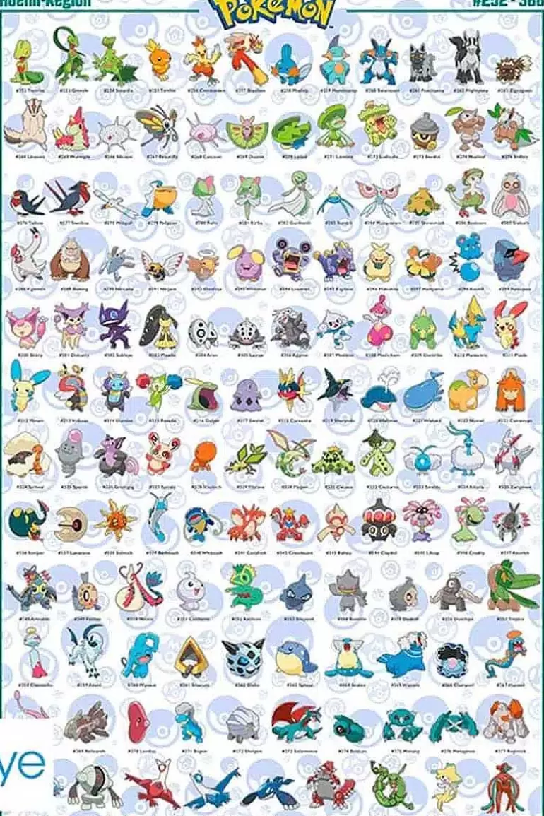Pocket Monster Pokémon Til Børneværelset-Pokemon Hoenn 134 Plakat