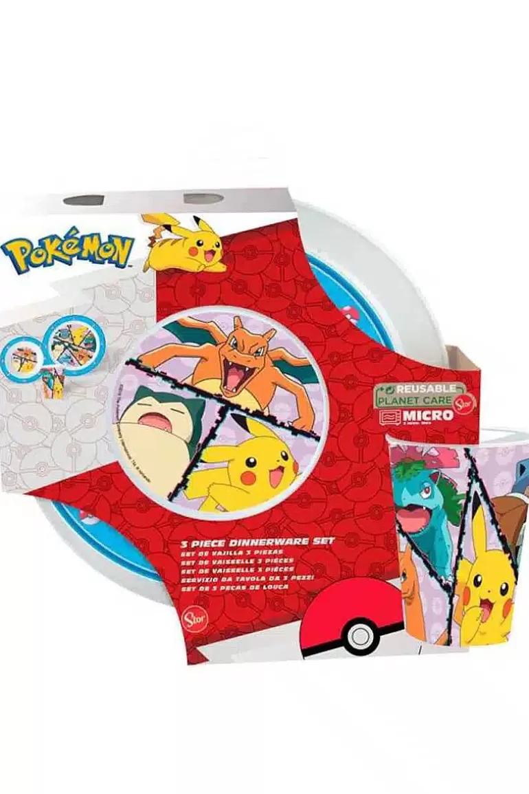 Pocket Monster Pokémon Til Børneværelset-Pokemon Spisesaet I Plast
