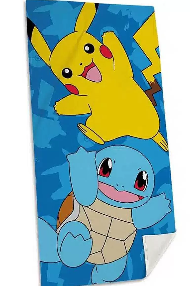 Pocket Monster Pokémon Til Børneværelset-Pokemon Strandhandklaede Med Pikachu Og Squirtle