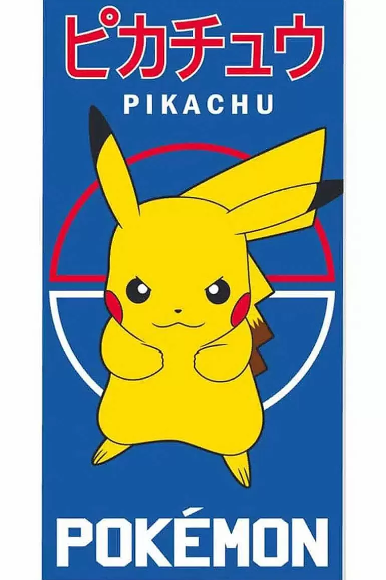 Pocket Monster Pokémon Til Børneværelset-Pokemon Strandhandklaede Med Vred Pikachu