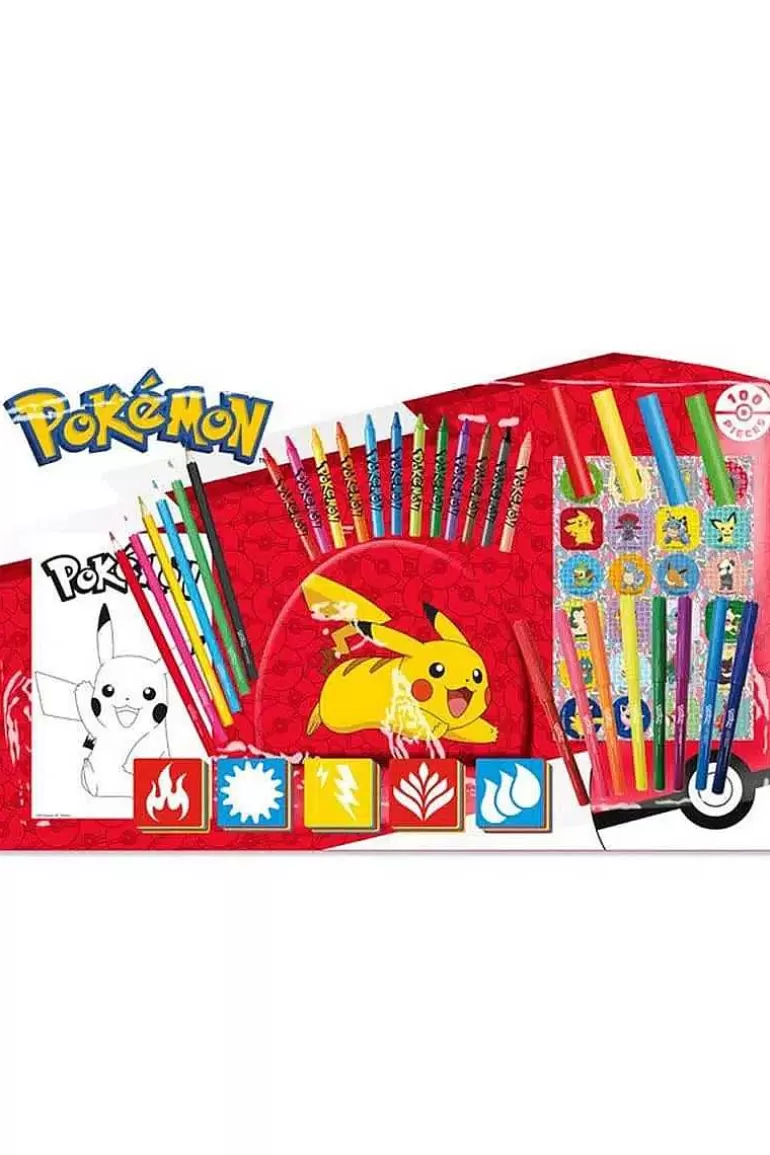 Pocket Monster Pokémon Skoleudstyr-Pokemon Tegnesaet Med 60 Dele