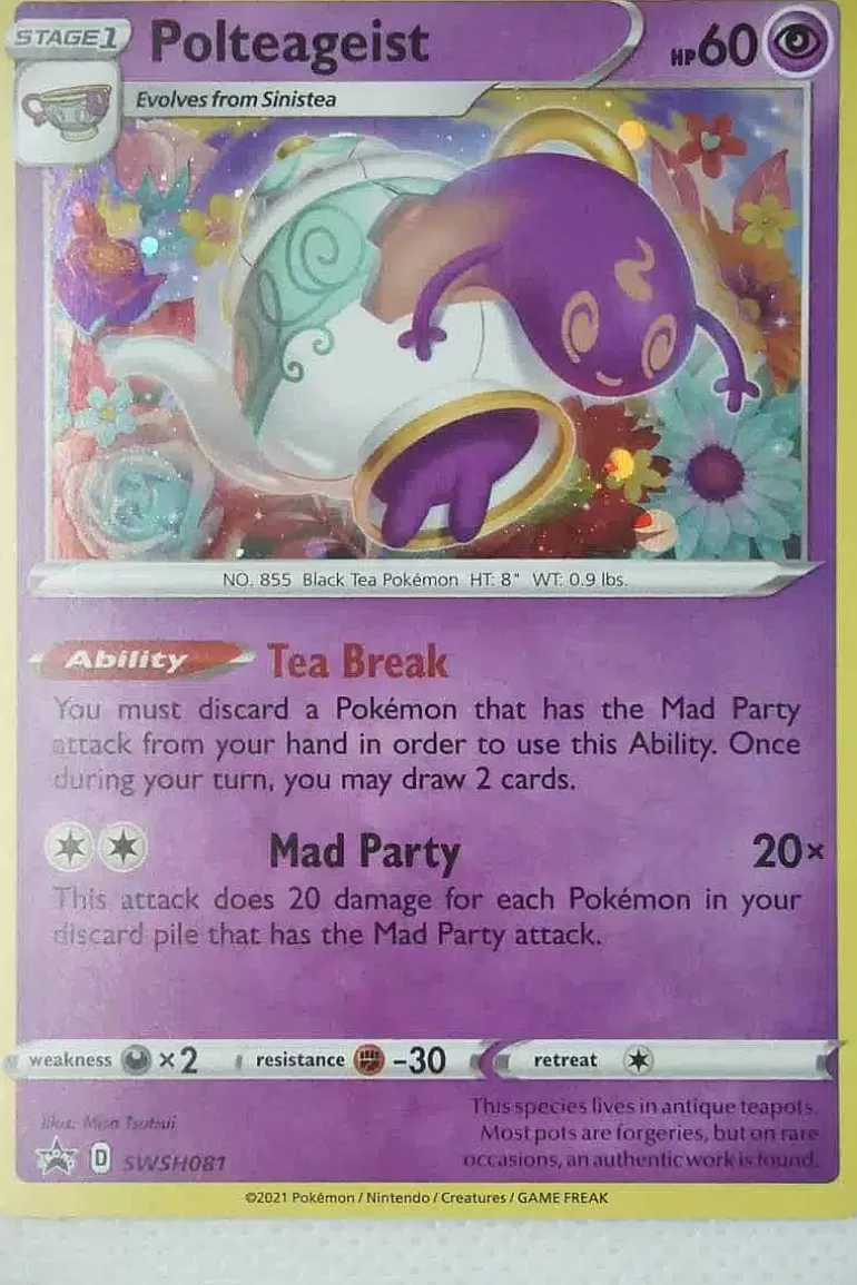 Pocket Monster Pokémon Kort-Polteageist Swsh081 Holo Promo