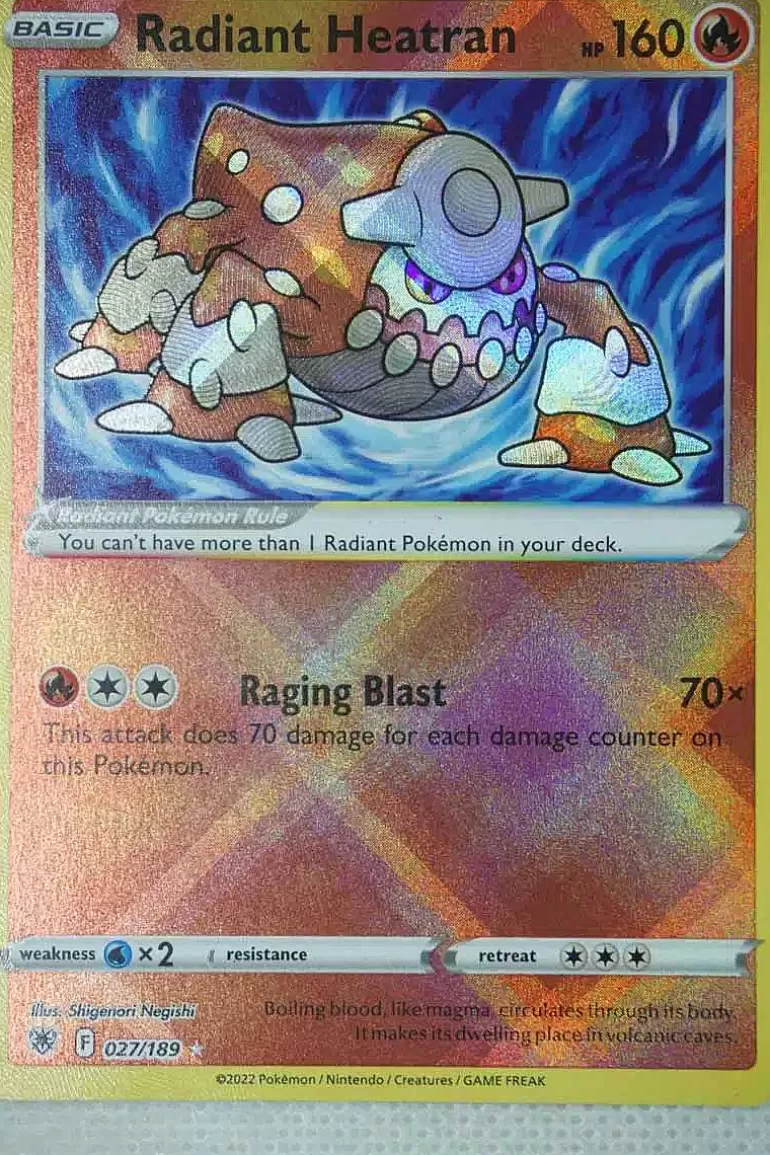 Pocket Monster Pokémon Kort-Radiant Heatran 027/189 Radiant Rare