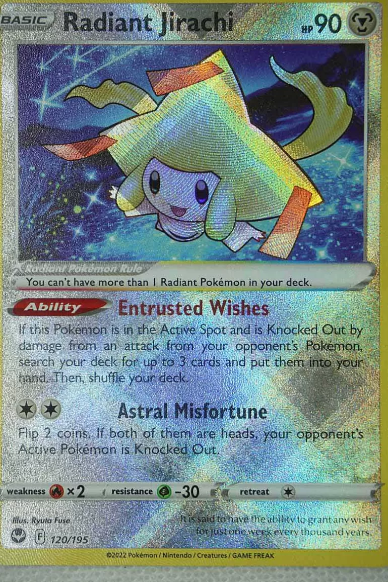 Pocket Monster Pokémon Kort-Radiant Jirachi 120/195 Radiant Rare