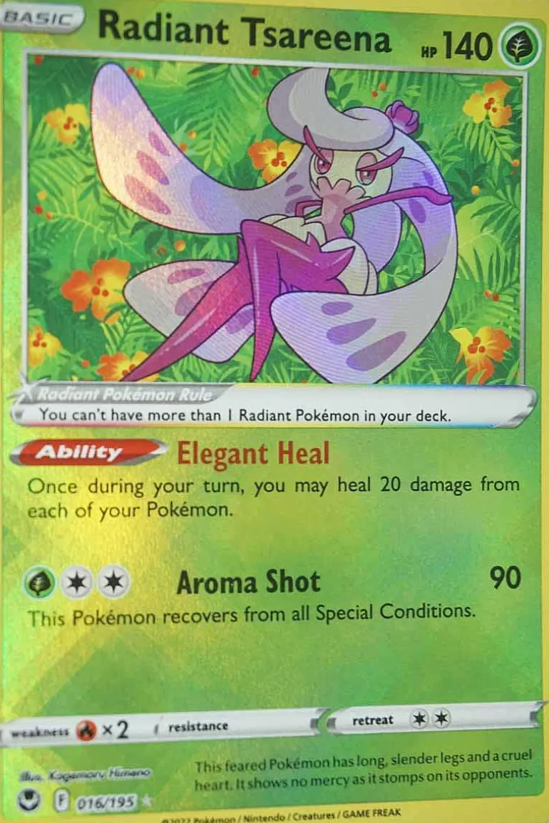 Pocket Monster Pokémon Kort-Radiant Tsareena 016/195 Radiant Rare