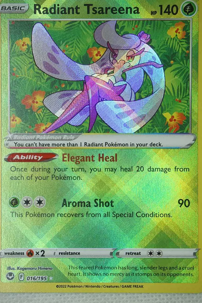 Pocket Monster Pokémon Kort-Radiant Tsareena 016/195 Radiant Rare