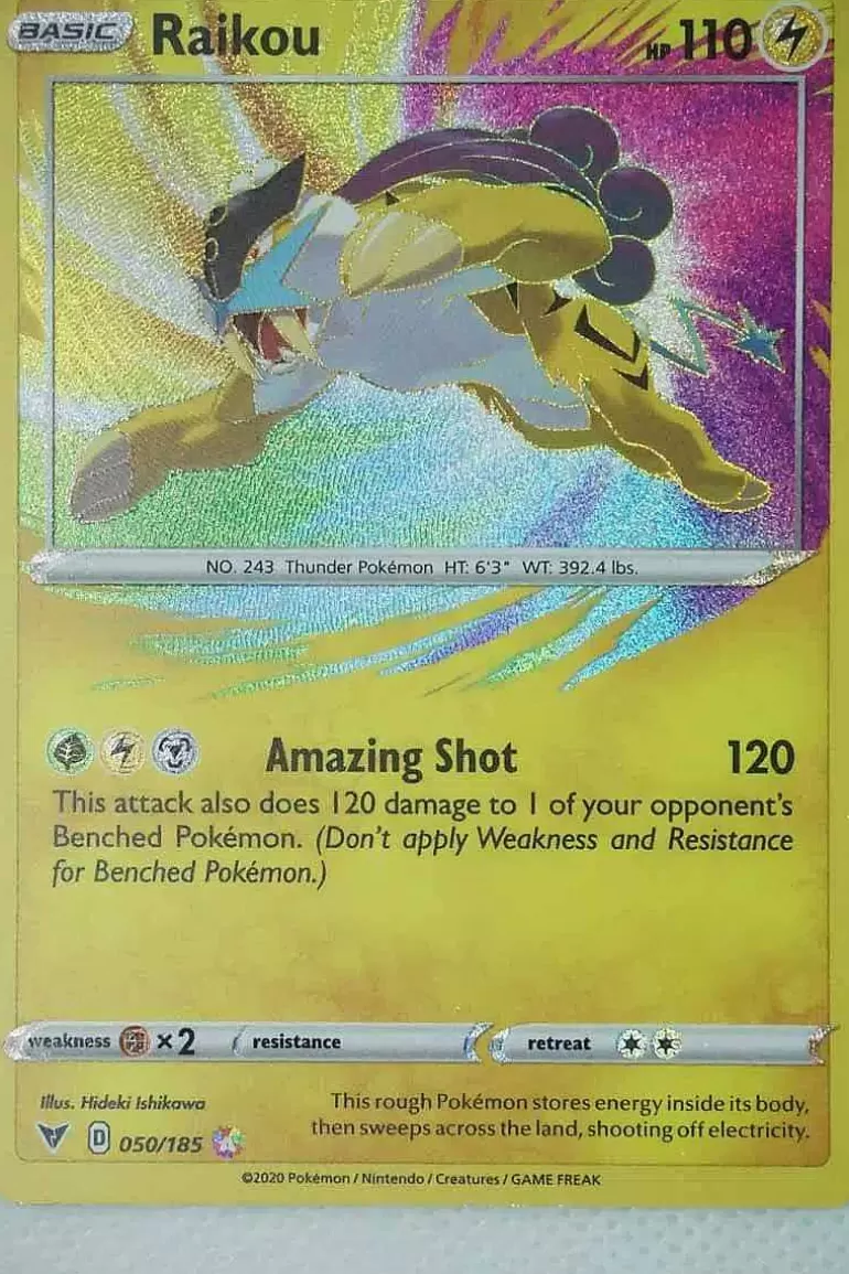 Pocket Monster Pokémon Kort-Raikou 050/185 Amazing Rare