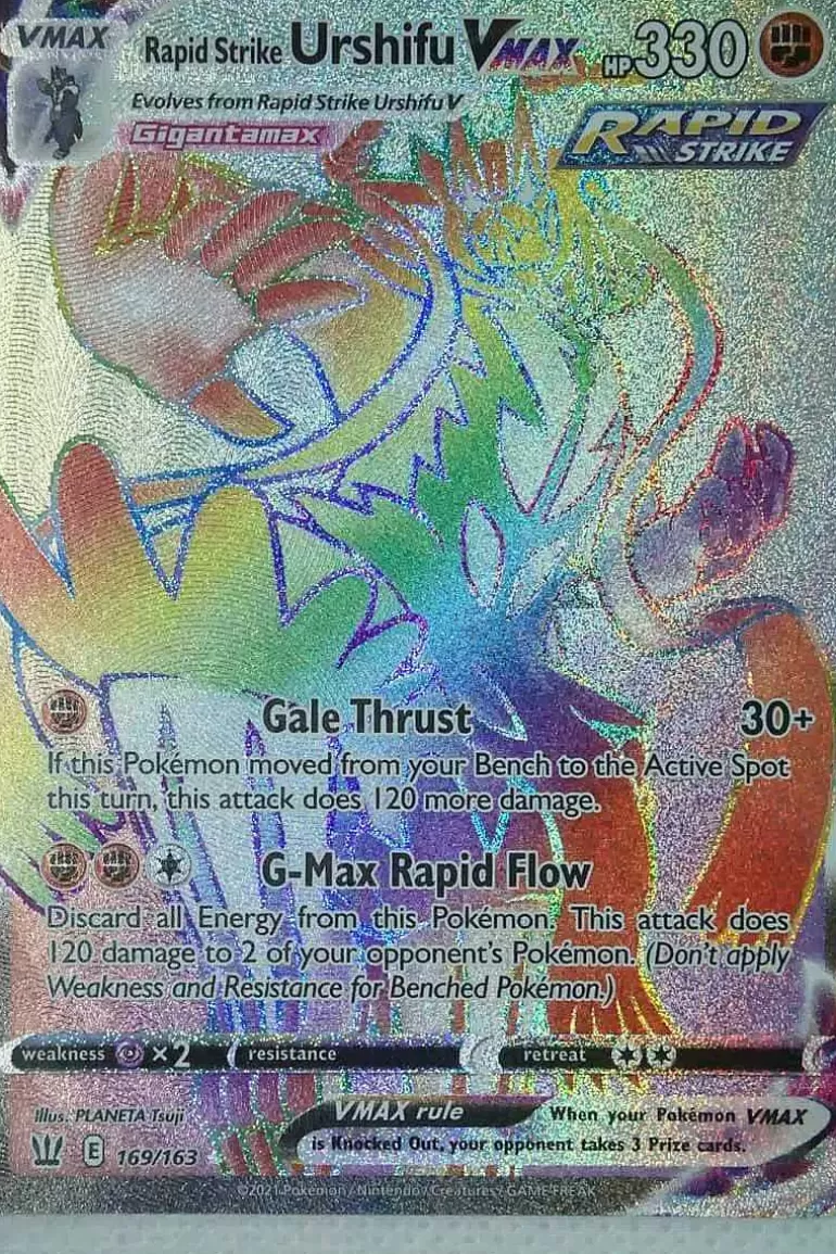 Pocket Monster Pokémon Kort-Rapid Strike Urshifu Vmax 169/163 Hyper Rare
