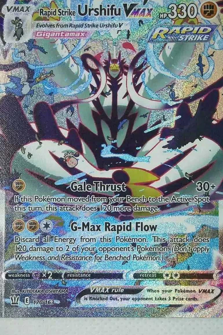 Pocket Monster Pokémon Kort-Rapid Strike Urshifu Vmax 170/163 Secret Rare