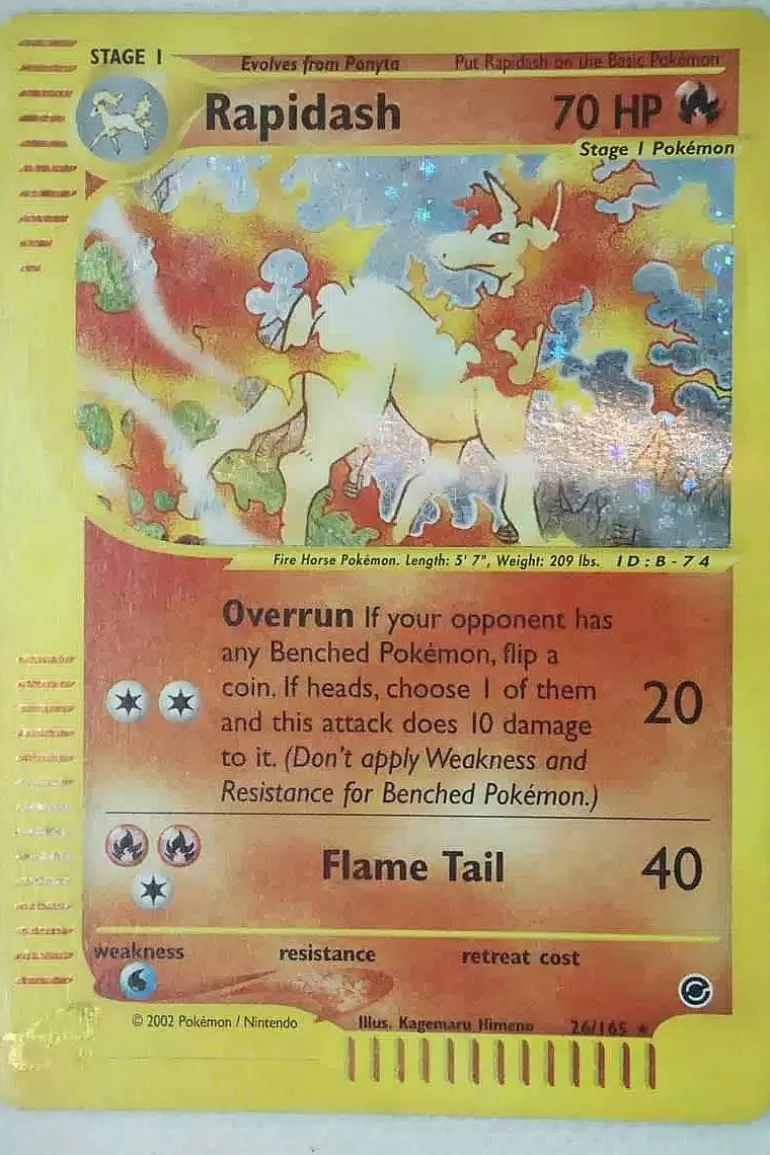 Pocket Monster Pokémon Kort-Rapidash 26/165 Holo Rare Brugt