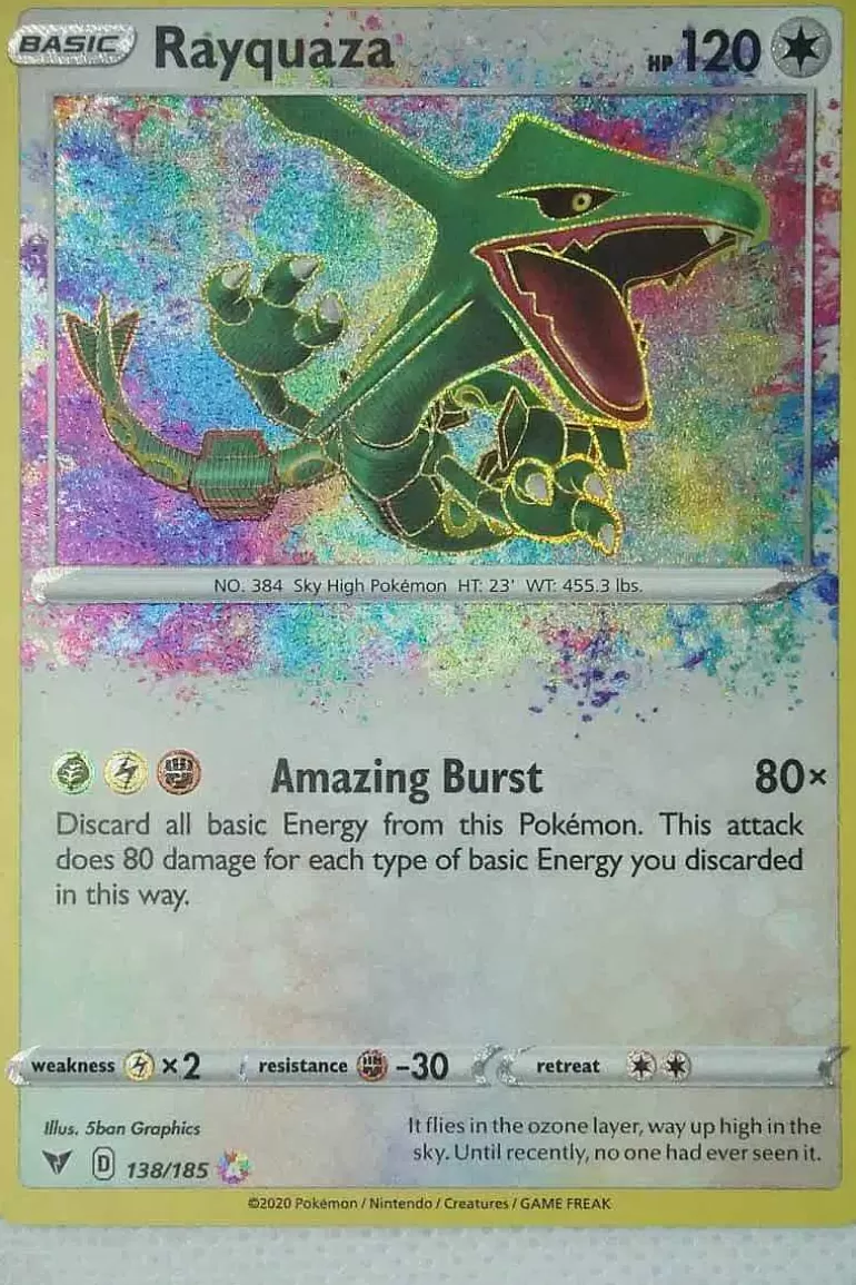 Pocket Monster Pokémon Kort-Rayquaza 138/185 Amazing Rare
