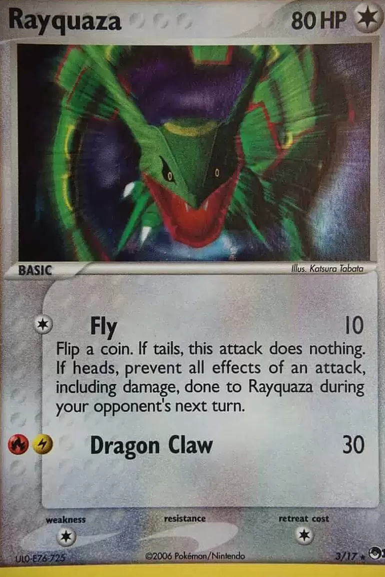 Pocket Monster Pokémon Kort-Rayquaza 3/17 Holo Rare
