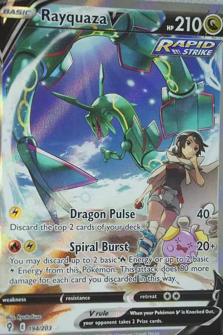 Pocket Monster Pokémon Kort-Rayquaza V 194/203 Alternate Art