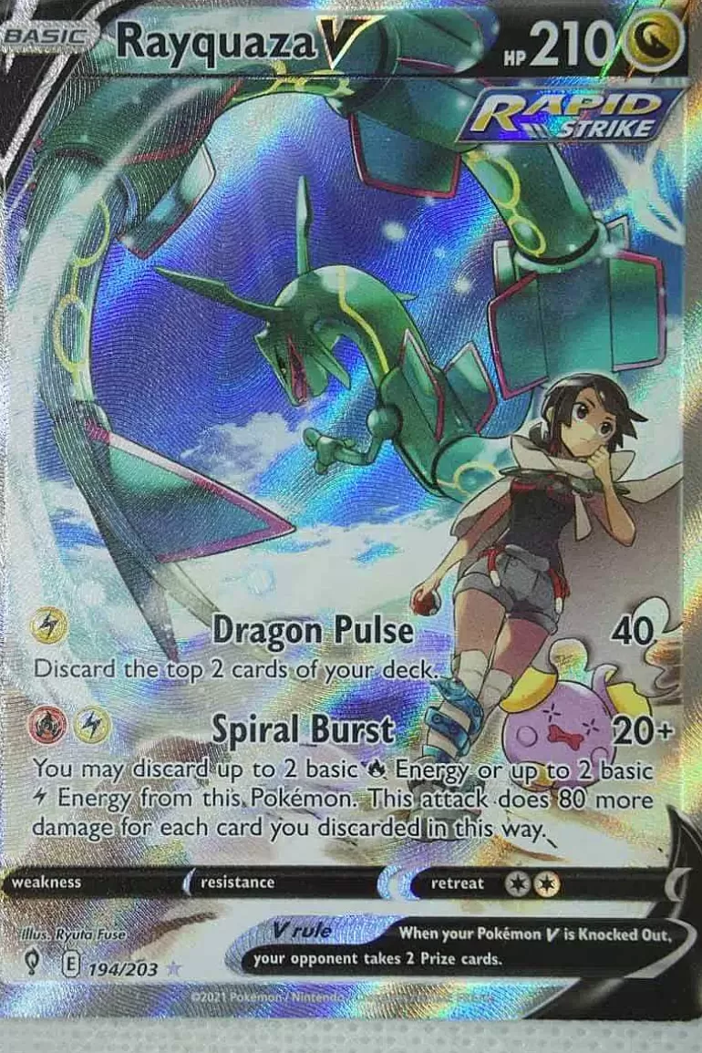 Pocket Monster Pokémon Kort-Rayquaza V 194/203 Alternate Art