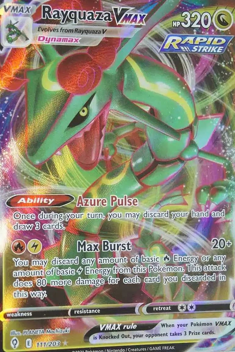 Pocket Monster Pokémon Kort-Rayquaza Vmax 111/203