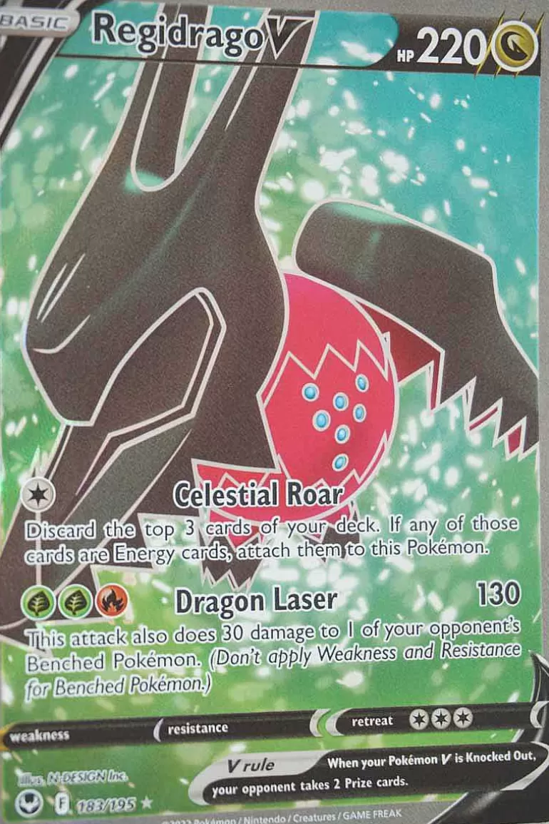 Pocket Monster Pokémon Kort-Regidrago V 183/195 Full Art