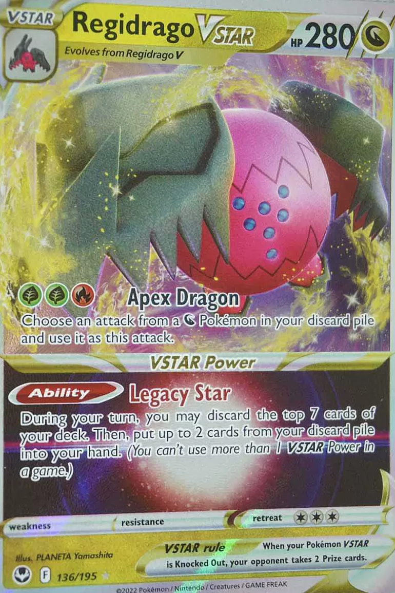 Pocket Monster Pokémon Kort-Regidrago Vstar 136/195