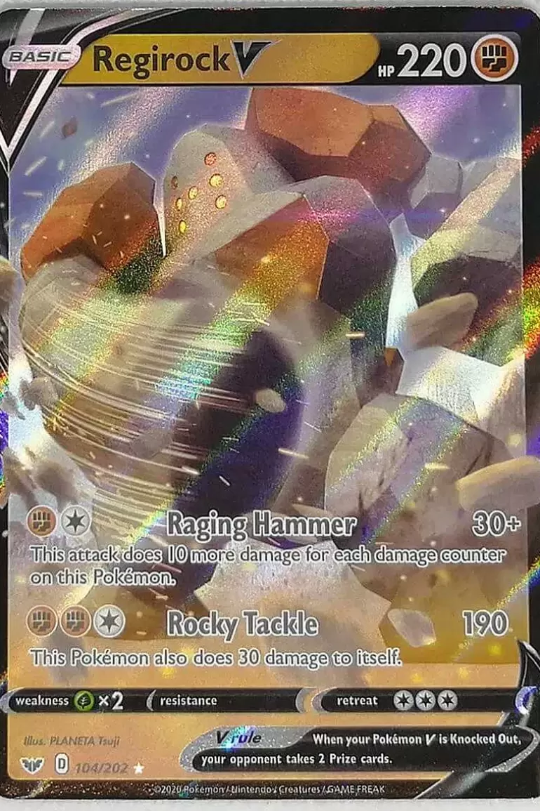 Pocket Monster Pokémon Kort-Regirock V 104/202