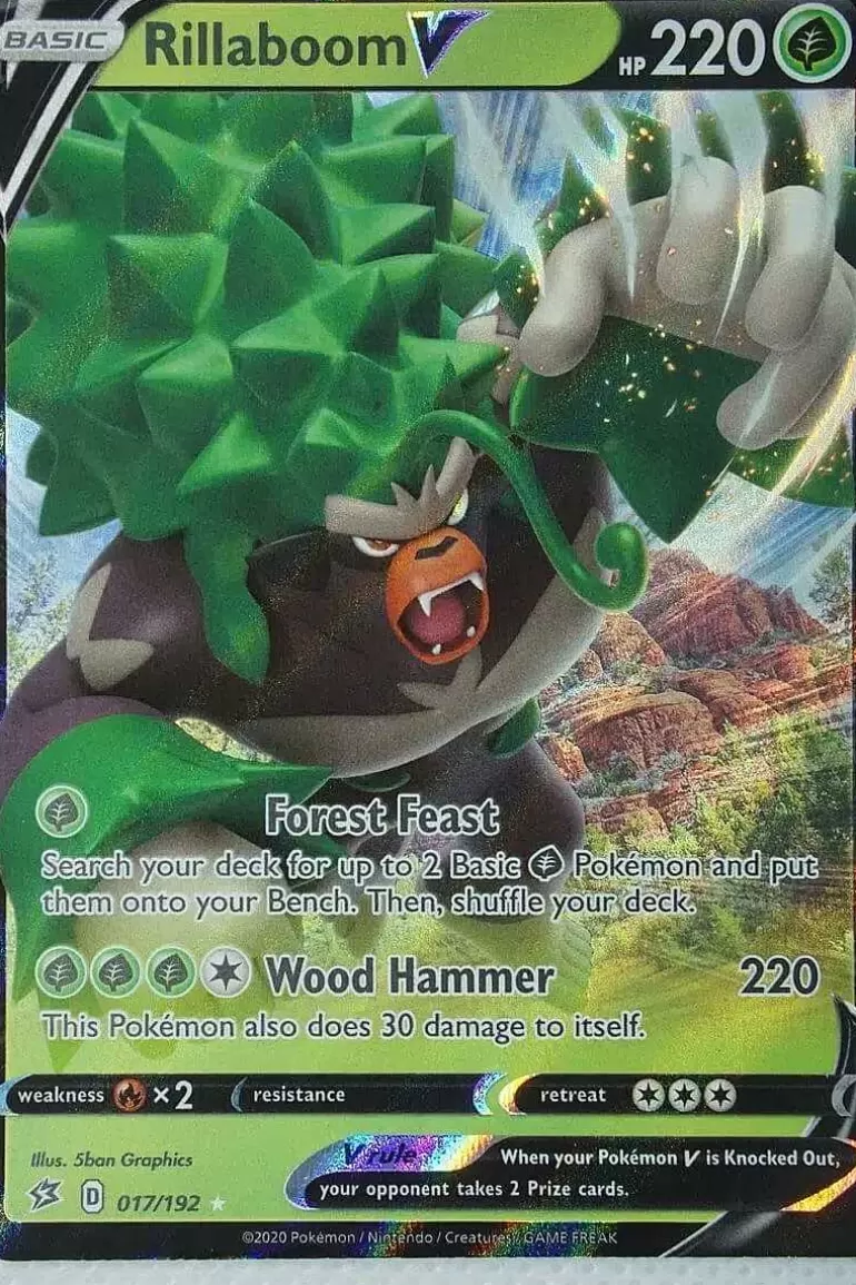 Pocket Monster Pokémon Kort-Rillaboom V 17/192