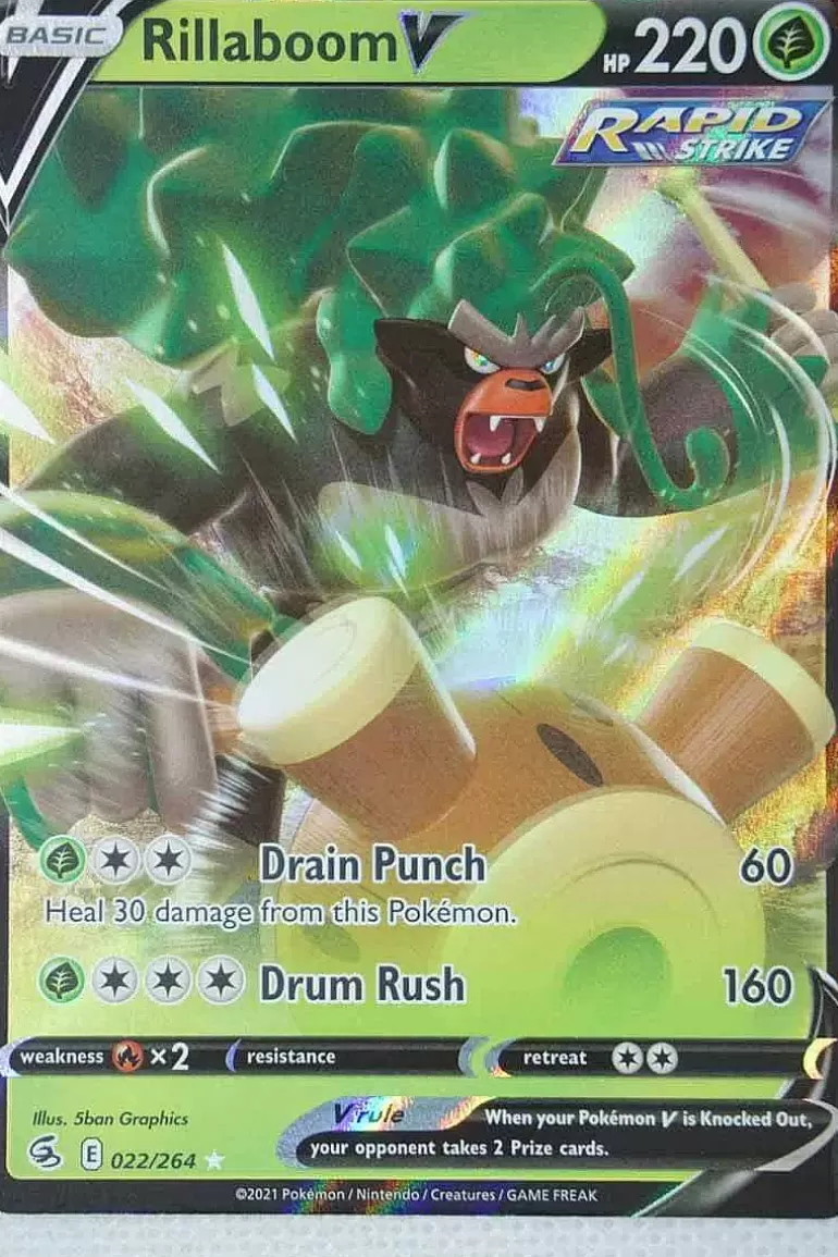 Pocket Monster Pokémon Kort-Rillaboom V 22/264