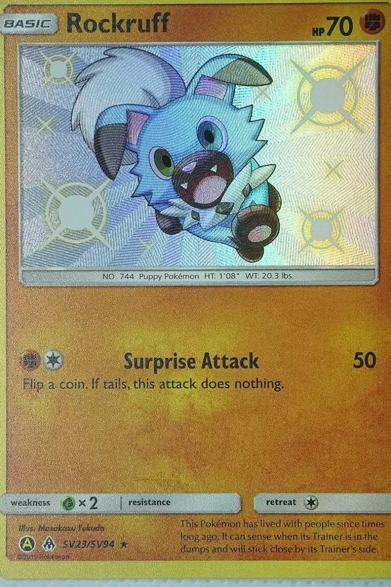 Pocket Monster Pokémon Kort-Rockruff Sv23/Sv94 Shiny Rare