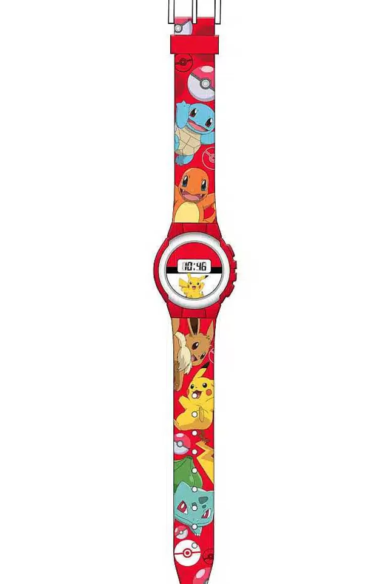 Pocket Monster Pokémon Skoleudstyr-Rodt Led Armbandsur Med Kanto Starters