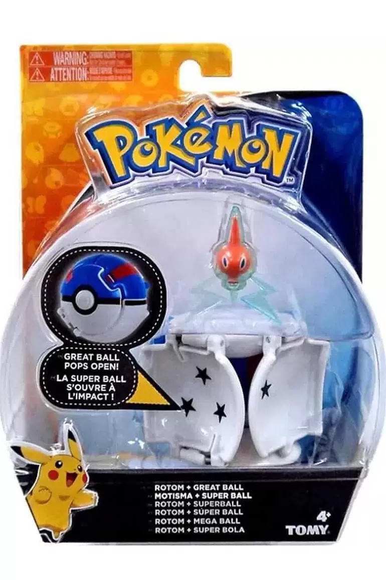 Pocket Monster Pokémon Figurer-Rotom Og Great Ball Fra Tomy