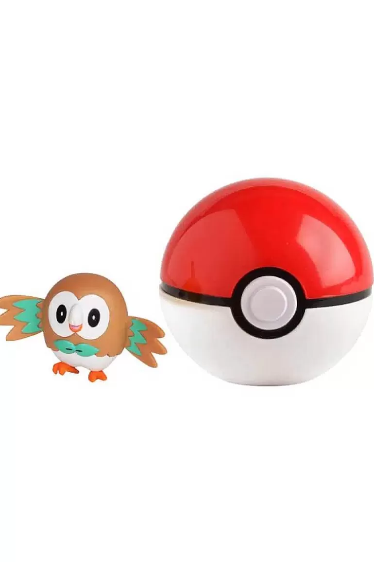 Pocket Monster Pokémon Figurer-Rowlet Og Poke Ball