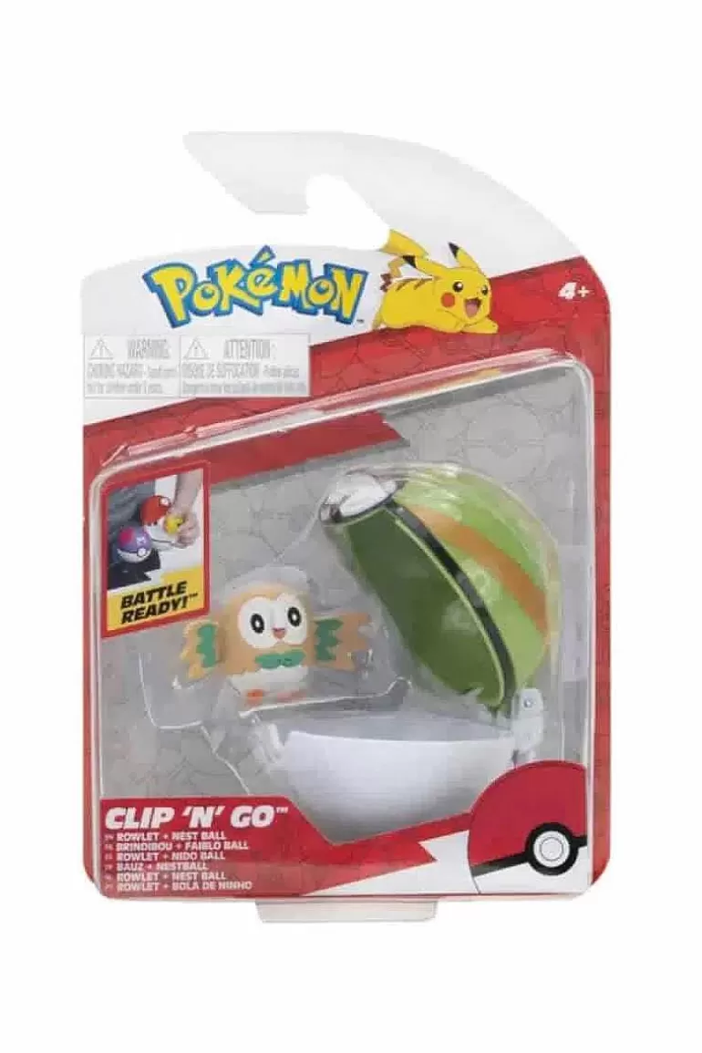 Pocket Monster Pokémon Figurer-Rowlet Og Poke Ball