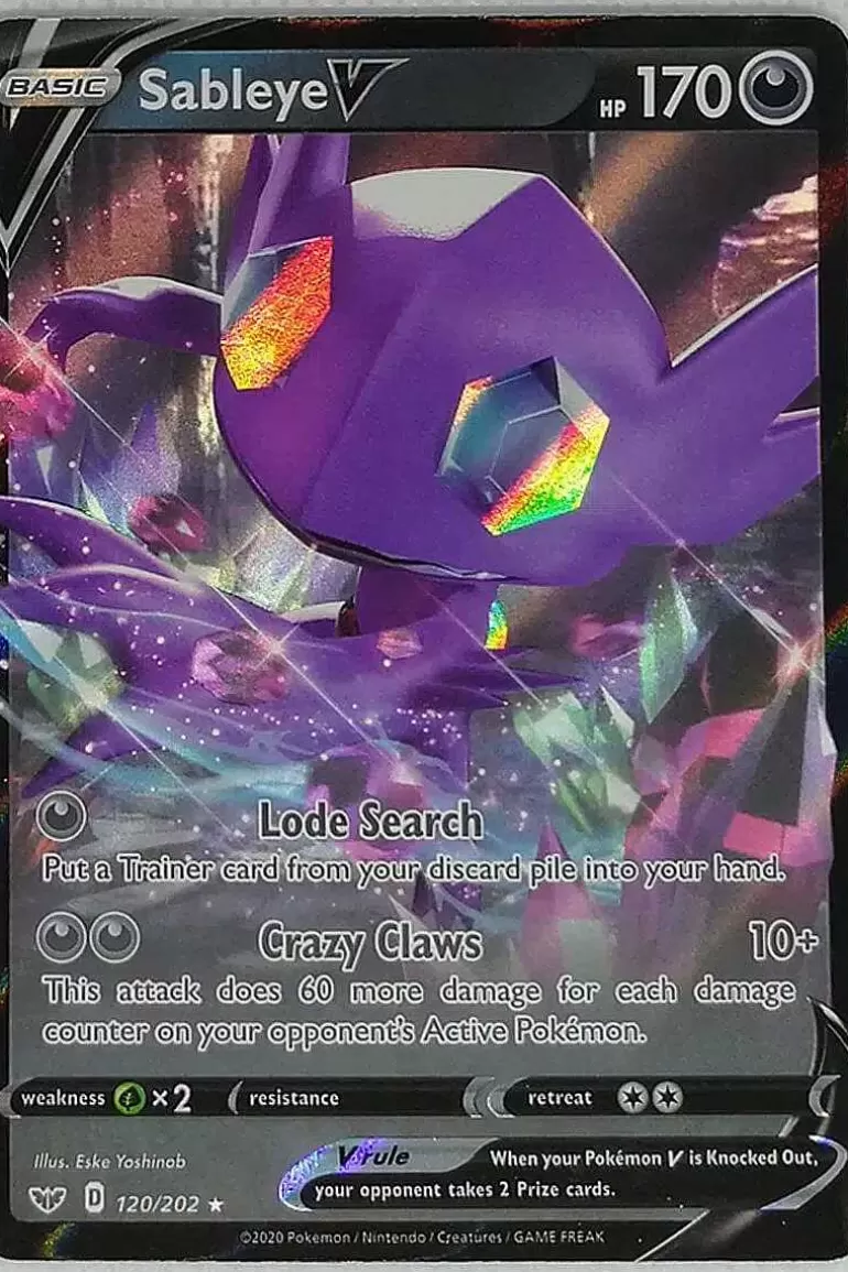 Pocket Monster Pokémon Kort-Sableye V 120/202