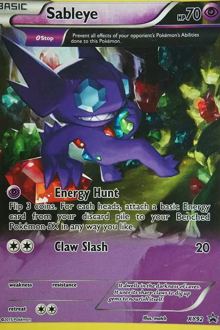 Pocket Monster Pokémon Kort-Sableye Xy92 Holo Rare